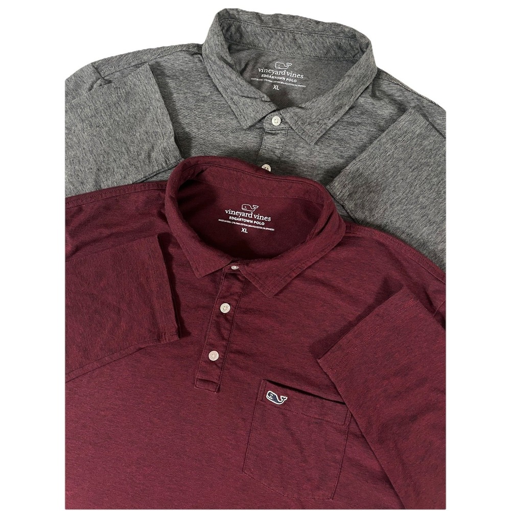 Vineyard Vines Men’s Polo Twin Pack - Heather Gray & Burgundy